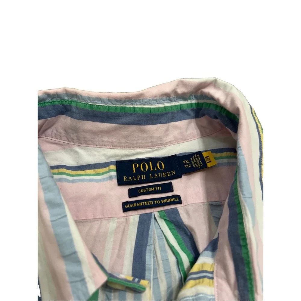 Polo Ralph Lauren Men's XXL Custom Fit Striped Pastel Shirt